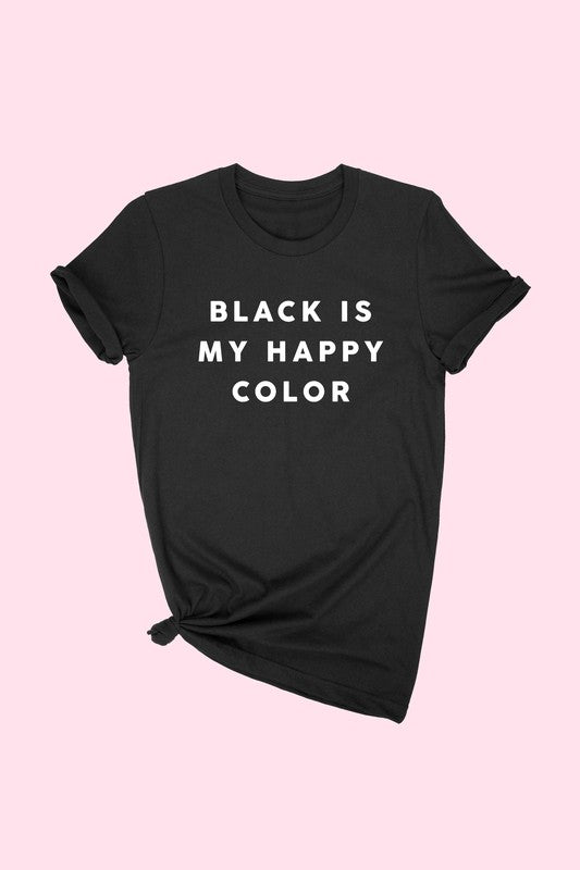 Black Is My Happy Color Tee - BOMSHELL BOUTIQUE