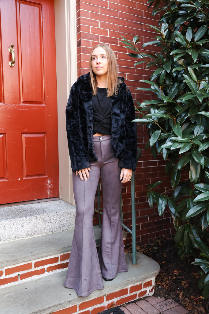 Penelope Suede Flared Pants