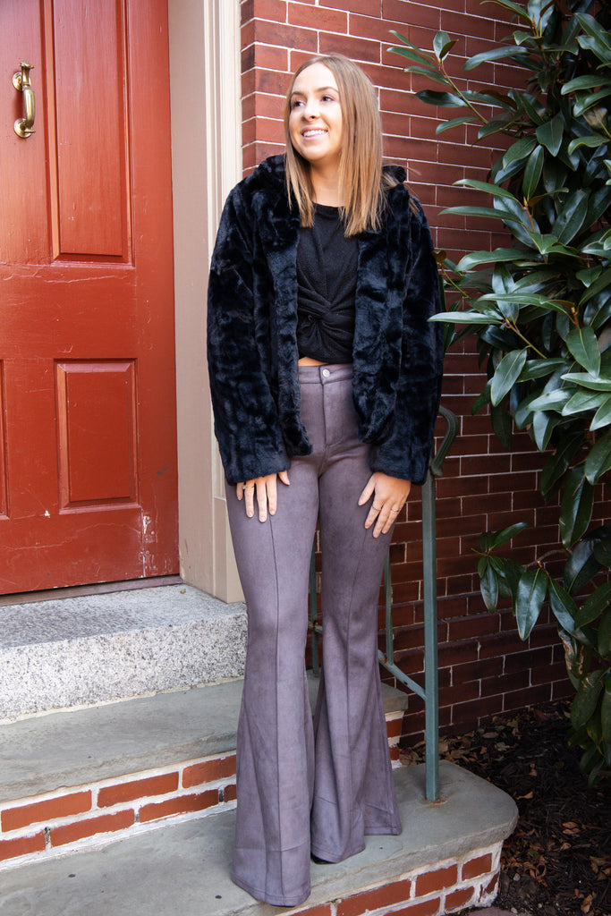 Penelope Suede Flared Pants