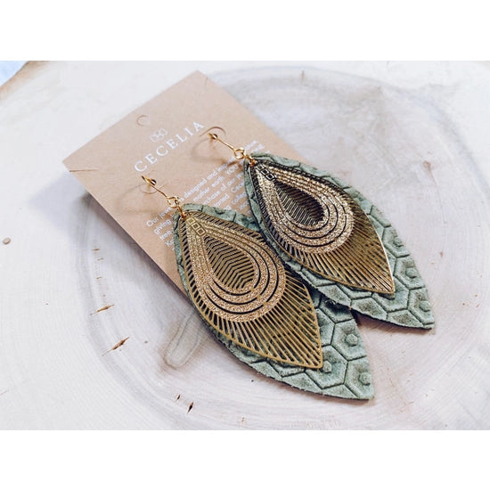 Leather Fillagree Earrings - 2 Colors