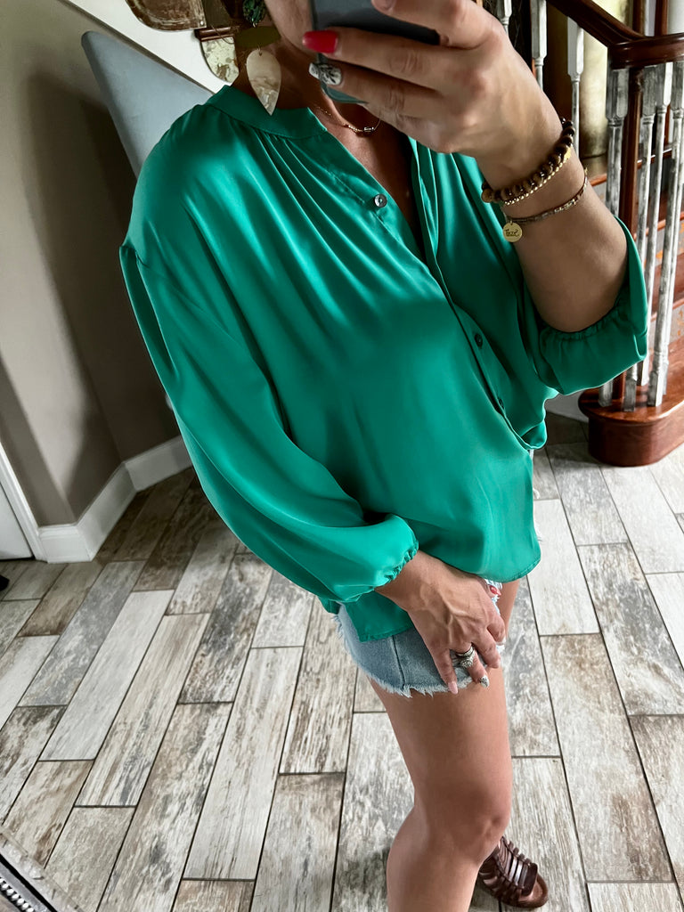 Sloane Blouse by Veronica M- Emerald