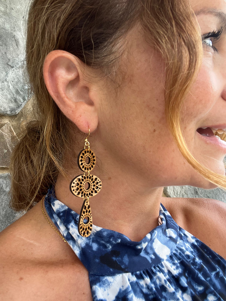 Summer Wood Earrings - Mandala