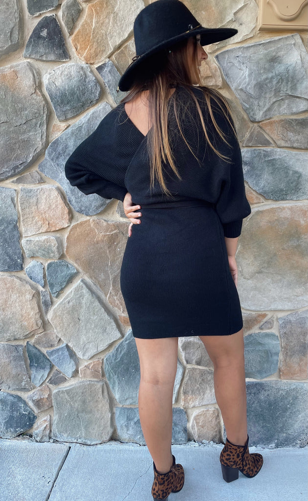 Lara Sweater Dress - Black