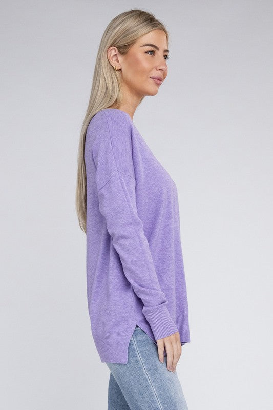 Garment Dyed Front Seam Sweater - 9 Colors
