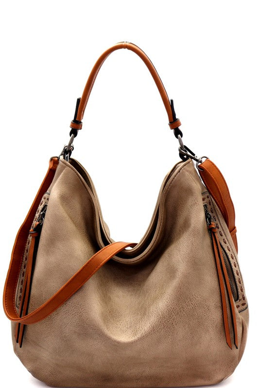Lindsay Hobo in Taupe - BOMSHELL BOUTIQUE