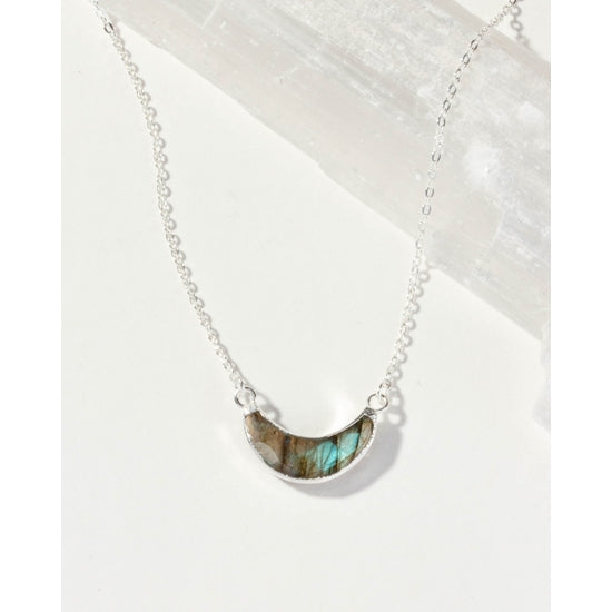 Eclipse Necklace - Silver Labradorite