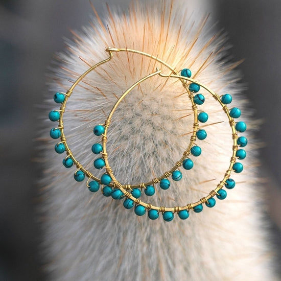 Luni Hoops by Purpose Jewelry - Turquoise