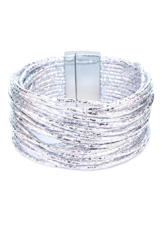 Metallic Cord Magnetic Bracelet - BOMSHELL BOUTIQUE