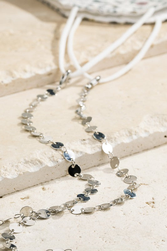 Disk Glass + Mask Chain- Silver