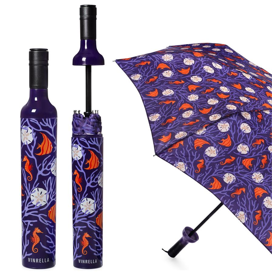 Wine Bottle Umbrella-Coral Reef - BOMSHELL BOUTIQUE