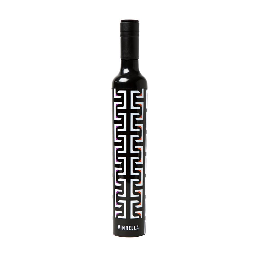 Wine Bottle Umbrella-Geometric Black/White - BOMSHELL BOUTIQUE