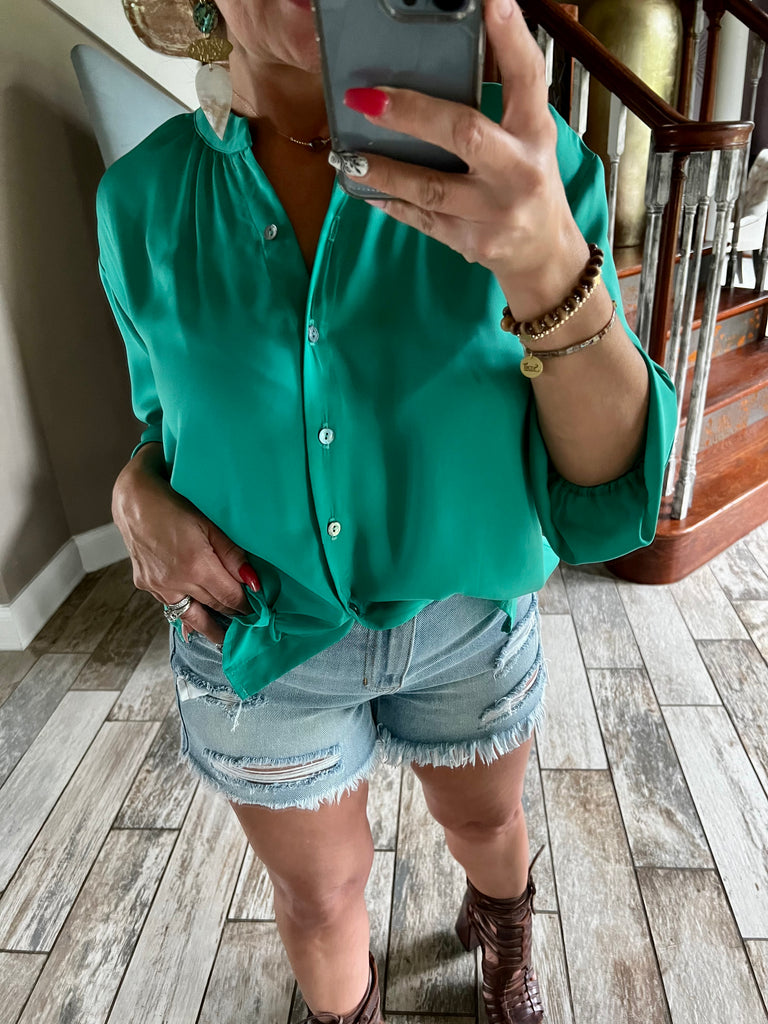 Sloane Blouse by Veronica M- Emerald