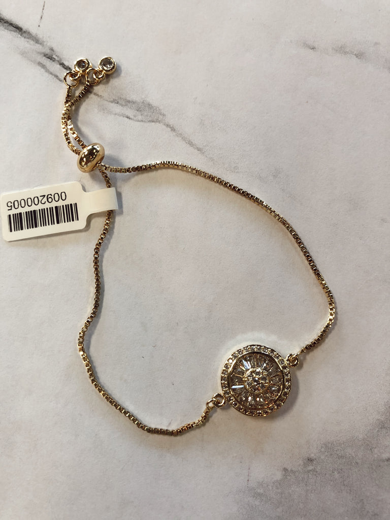 Antique Crystal Adjustable Bracelet-Gold