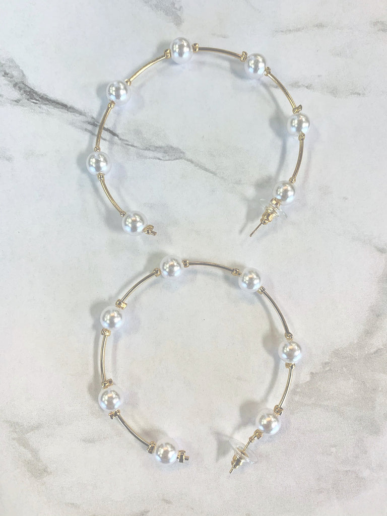 Patty Pearl Hoops - BOMSHELL BOUTIQUE