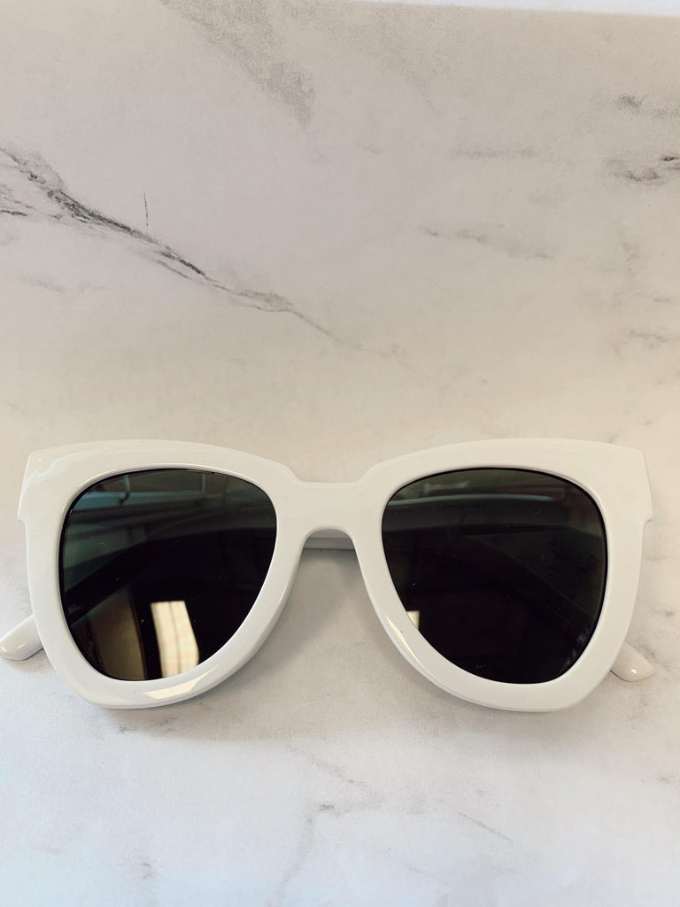 Blinded By You Sunglasses-White - BOMSHELL BOUTIQUE
