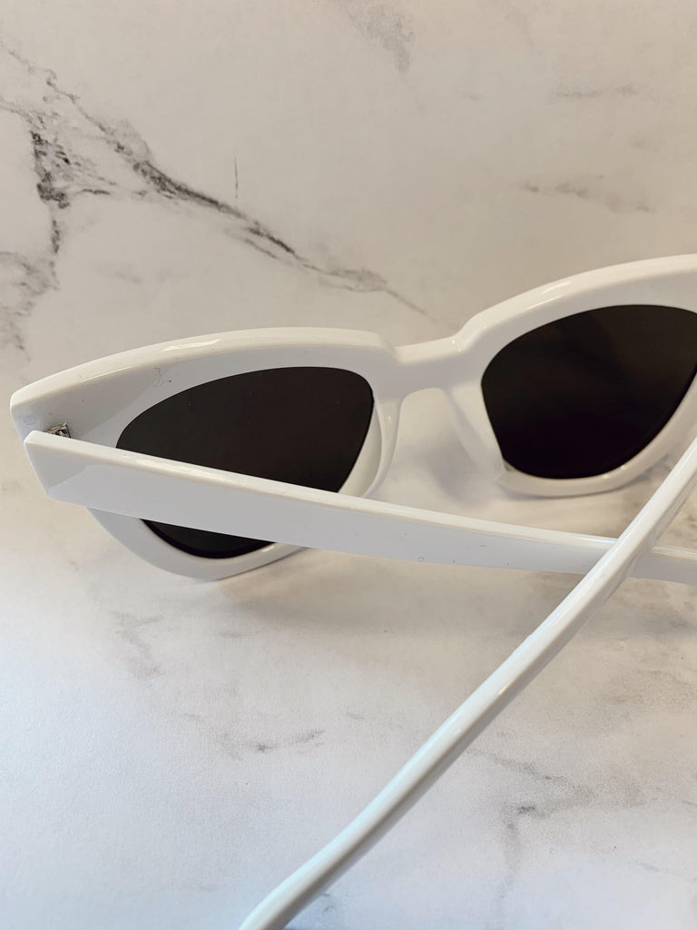 Blinded By You Sunglasses-White - BOMSHELL BOUTIQUE
