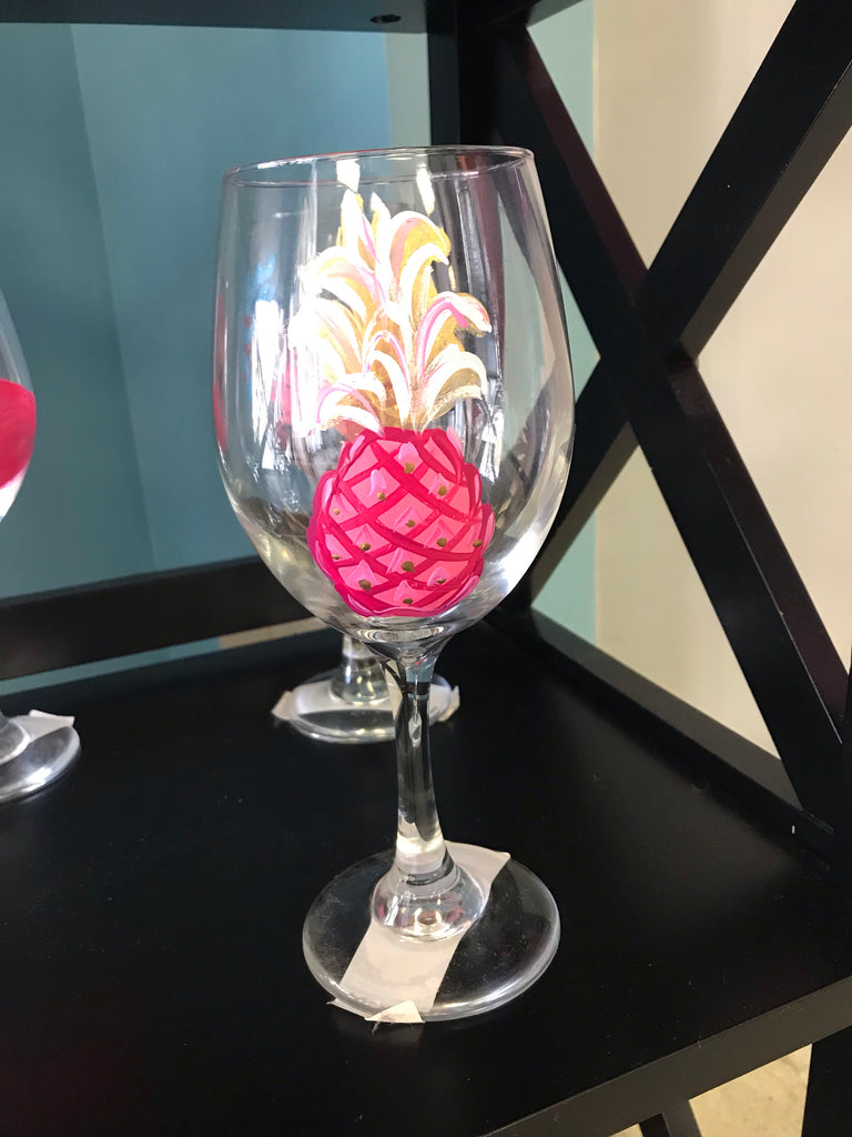 Hand Painted Stemmed Wine Glasses - BOMSHELL BOUTIQUE