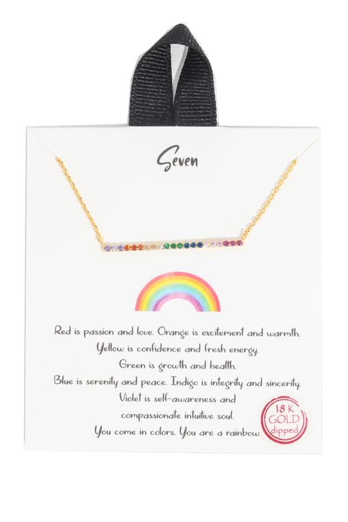 Rainbow Bar pendant Necklace