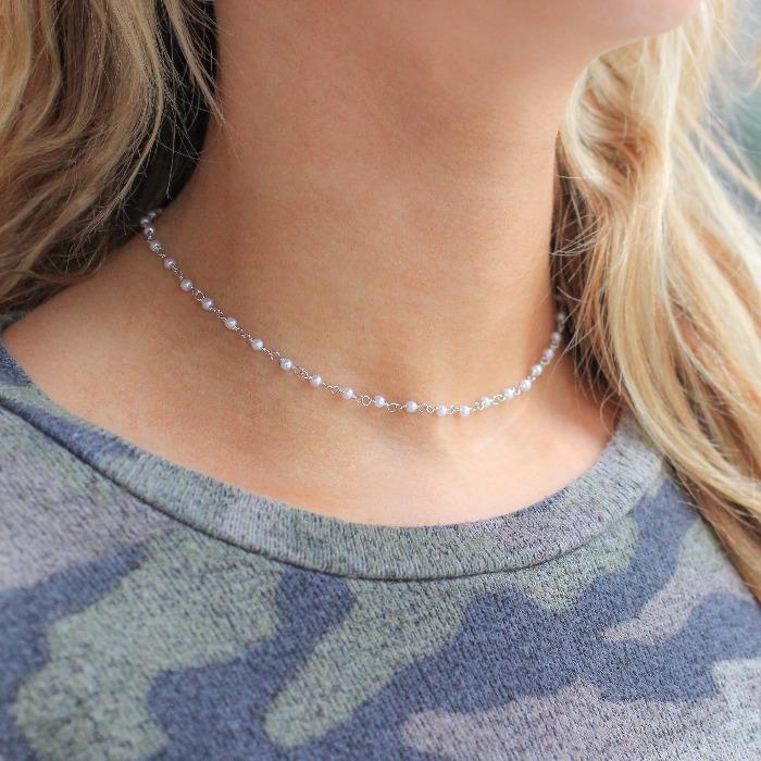 Mini Pearl Choker Necklace - BOMSHELL BOUTIQUE